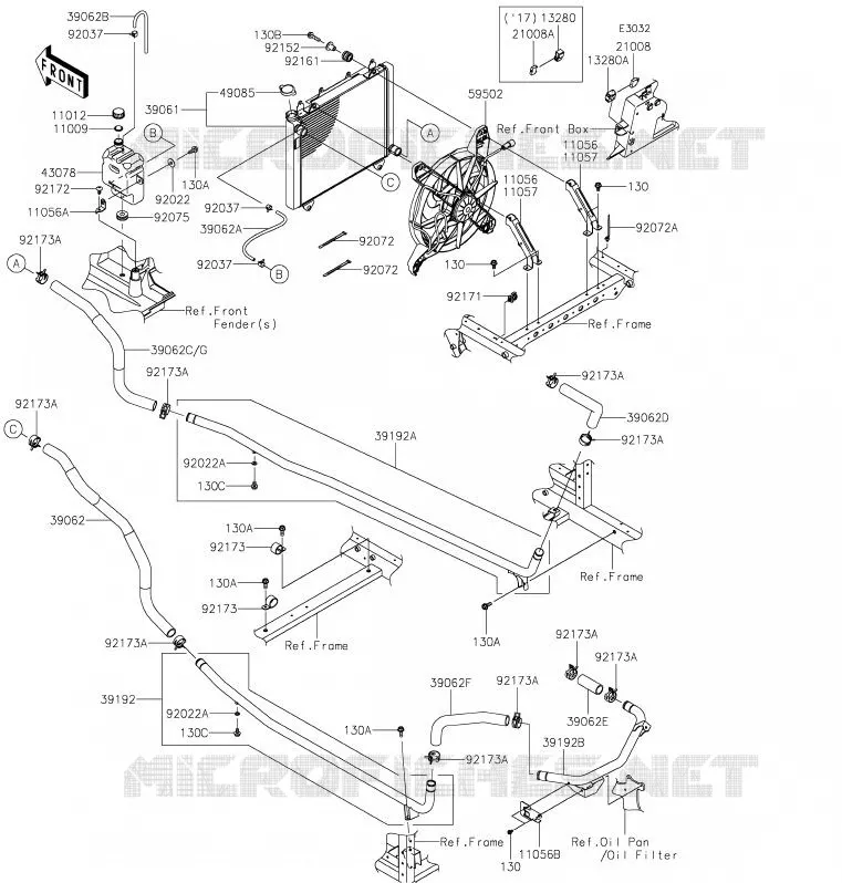 RADIATEUR Kawasaki SSV 1000 2020 MULE PRO-DX  KAF1000ELF
