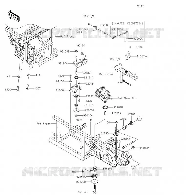 SUPPORT MOTEUR Kawasaki SSV 1000 2020 MULE PRO-DX  KAF1000ELF