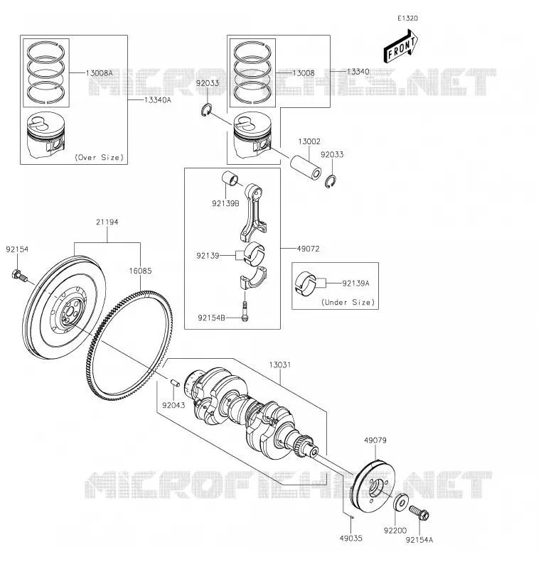 VILEBREQUIN/PISTON Kawasaki SSV 1000 2020 MULE PRO-DX  KAF1000ELF