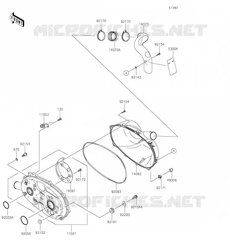 COUVERCLE CONVERTISSEUR Kawasaki SSV 400 2020 MULE SX  KAF400JLF