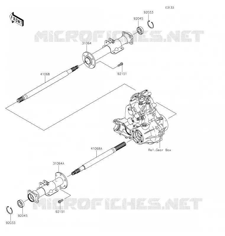 AXE ARRI&Egrave;RE Kawasaki SSV 400 2020 MULE SX  KAF400JLF