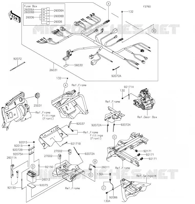 CHASSIS EQUIPMENT ELECTRIQUE Kawasaki SSV 400 2020 MULE SX  KAF400JLF