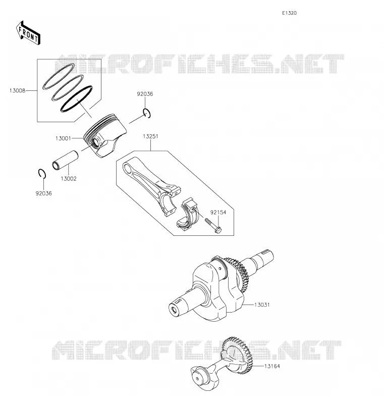 VILEBREQUIN/PISTON Kawasaki SSV 400 2020 MULE SX  KAF400JLF