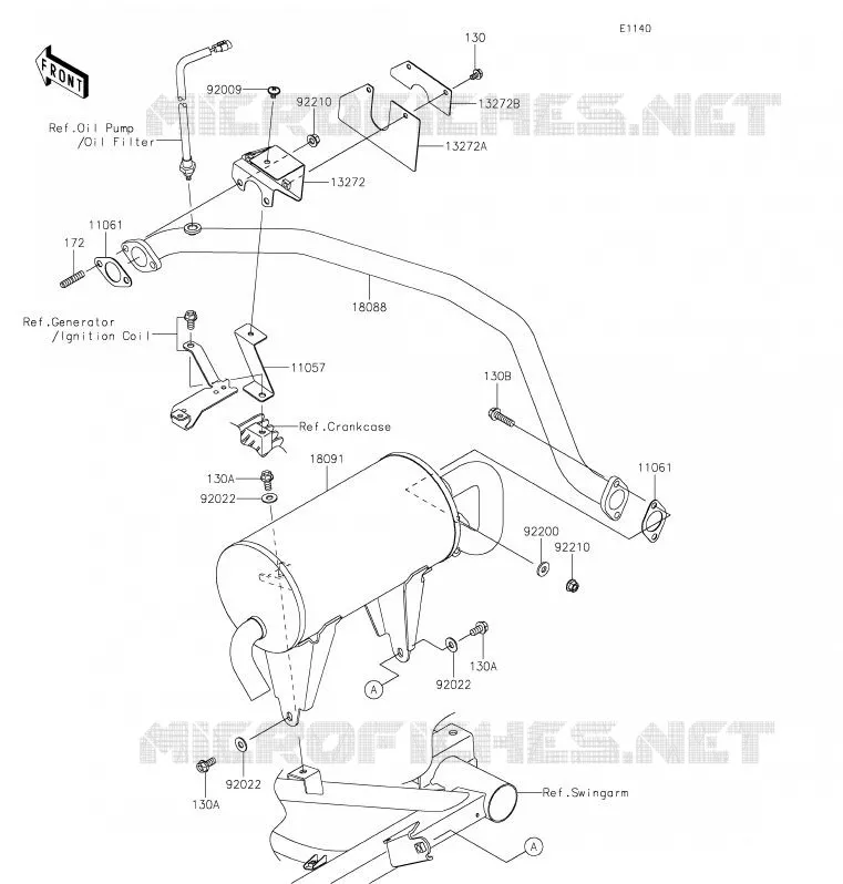 &Eacute;CHAPPEMENT Kawasaki SSV 400 2020 MULE SX  KAF400RLF