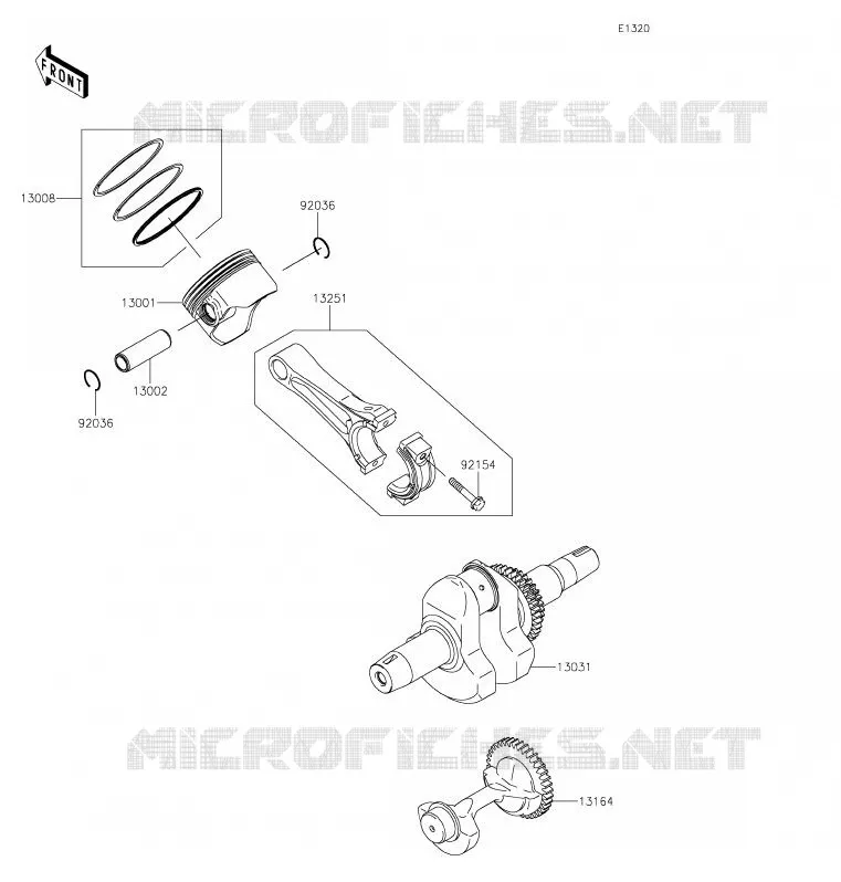 VILEBREQUIN/PISTON Kawasaki SSV 400 2020 MULE SX  KAF400RLF