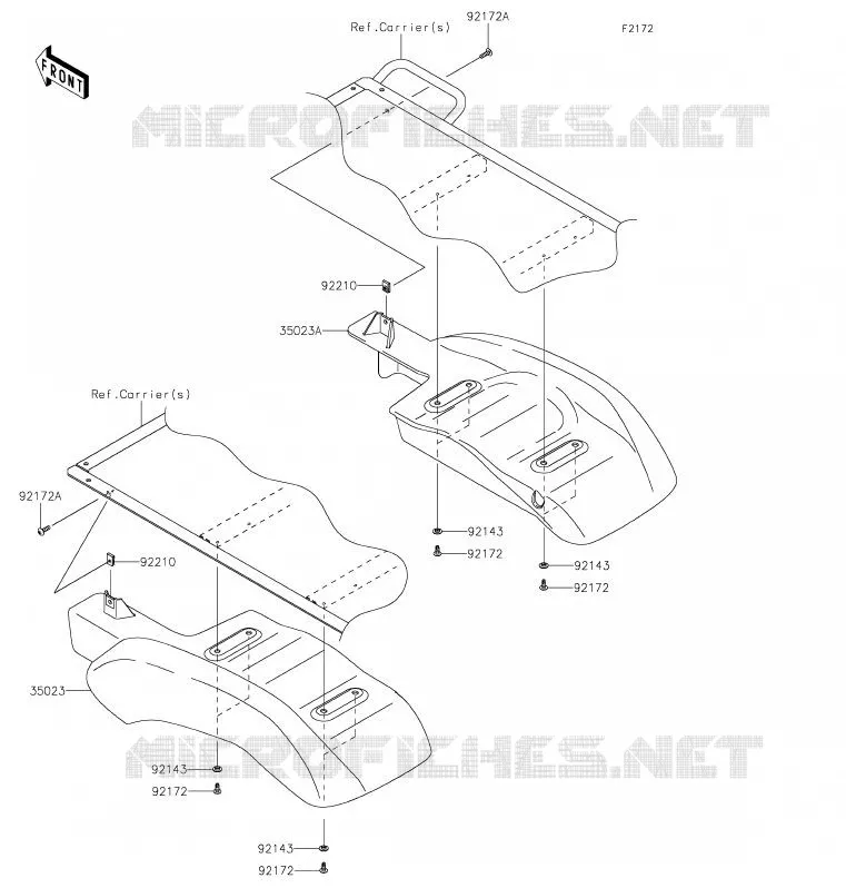 GARDE BOUE ARRI&Egrave;RE Kawasaki SSV 400 2020 MULE SX  KAF400SLF
