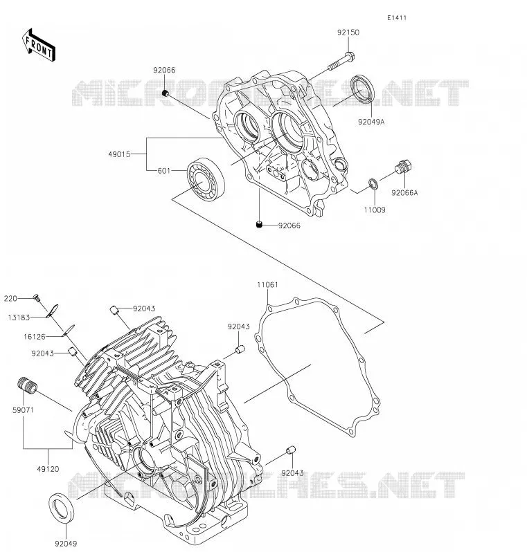 CARTER MOTEUR(S) Kawasaki SSV 400 2020 MULE SX  KAF400TLF