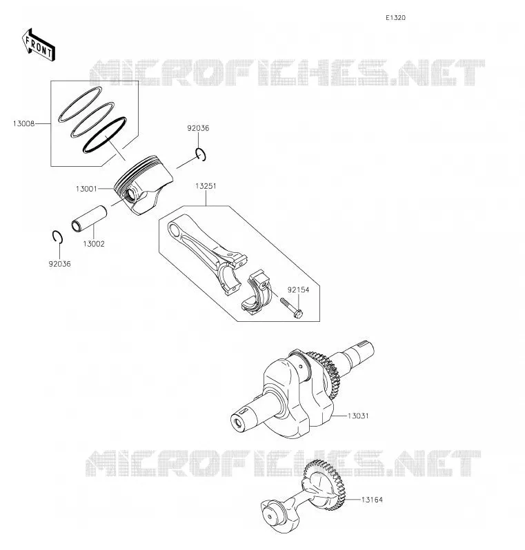 VILEBREQUIN/PISTON Kawasaki SSV 400 2020 MULE SX  KAF400TLF