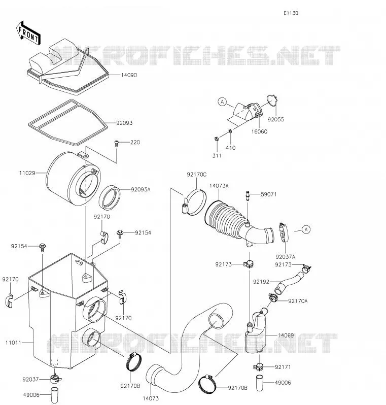 FILTRE A AIR Kawasaki SSV 400 2020 MULE SX  KAF400WLF