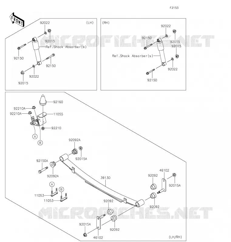 SUSPENSION ARRI&Egrave;RE Kawasaki SSV 620 2020 MULE 4010 4X4  KAF620MLF