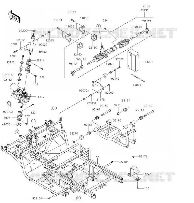 CH&Acirc;SSIS Kawasaki SSV 620 2020 MULE 4010 4X4  KAF620MLF