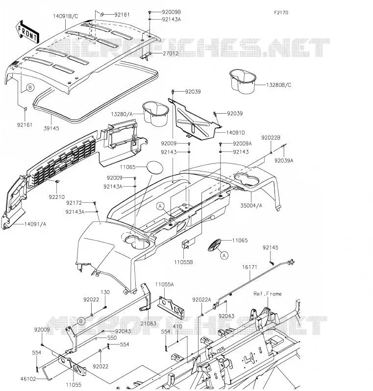 GARDE BOUE Kawasaki SSV 620 2020 MULE 4000  KAF620PLF
