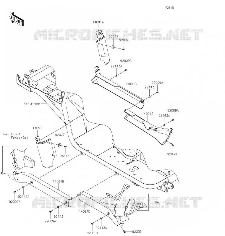 CACHE LAT&Eacute;RAL/GARDE CHAINE Kawasaki SSV 620 2020 MULE 4000  KAF620PLF