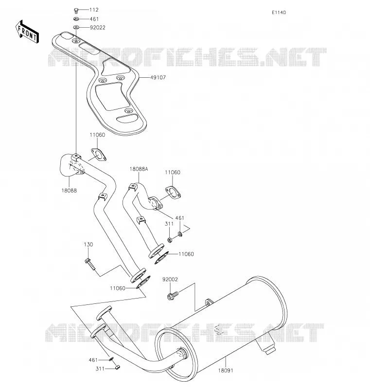 &Eacute;CHAPPEMENT Kawasaki SSV 620 2020 MULE 4000  KAF620PLF