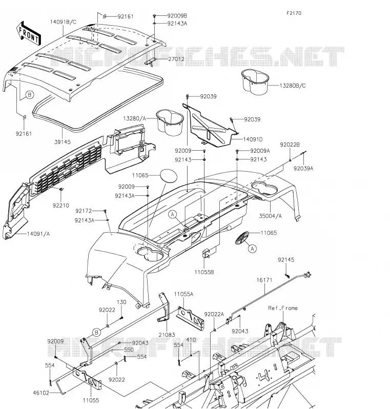 GARDE BOUE Kawasaki SSV 620 2020 MULE 4010 TRANS 4X4  KAF620RLF