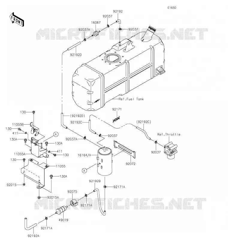 SYSTEME D'EVAPORATION CARBURANT Kawasaki SSV 620 2020 MULE 4010 TRANS 4X4  KAF620RLF