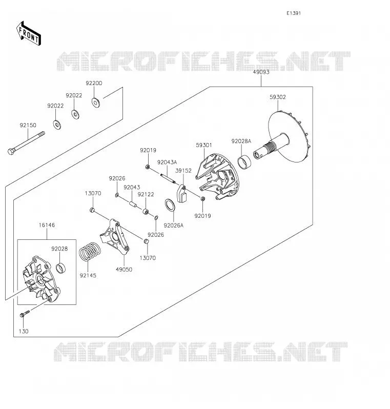 VARIATEUR Kawasaki SSV 620 2020 MULE 4010 TRANS 4X4  KAF620RLF