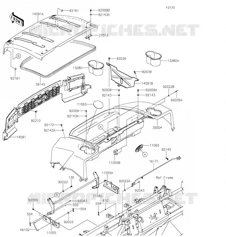 GARDE BOUE Kawasaki SSV 620 2020 MULE 4010 TRANS 4X4  KAF620SLF
