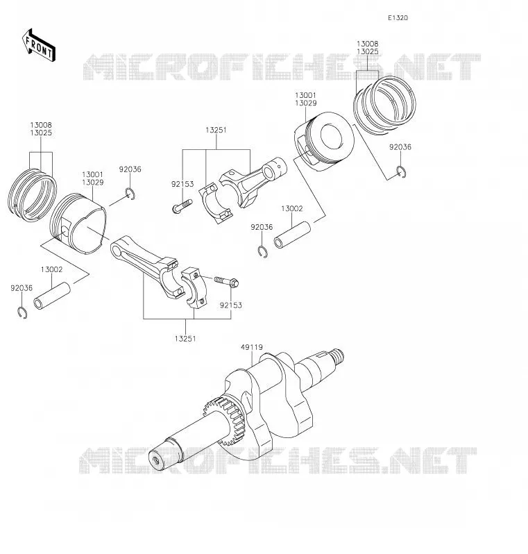 VILEBREQUIN/PISTON Kawasaki SSV 620 2020 MULE 4010 TRANS 4X4  KAF620SLF