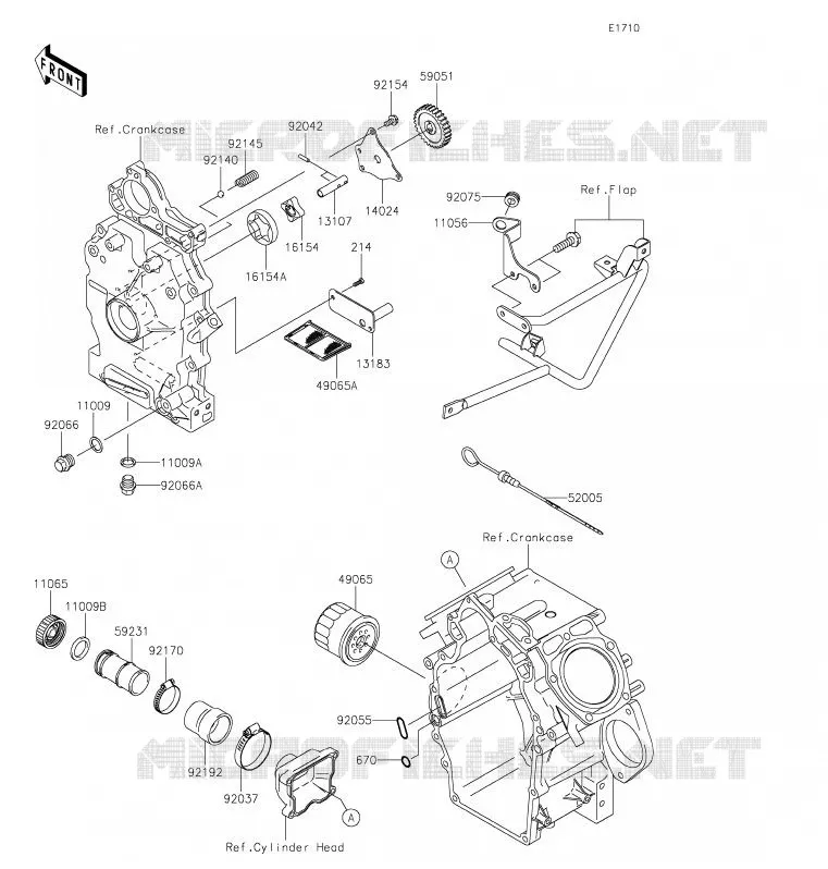 POMPE A HUILE/FILTRE &Agrave; HUILE Kawasaki SSV 620 2020 MULE 4000 TRANS  KAF620WLF