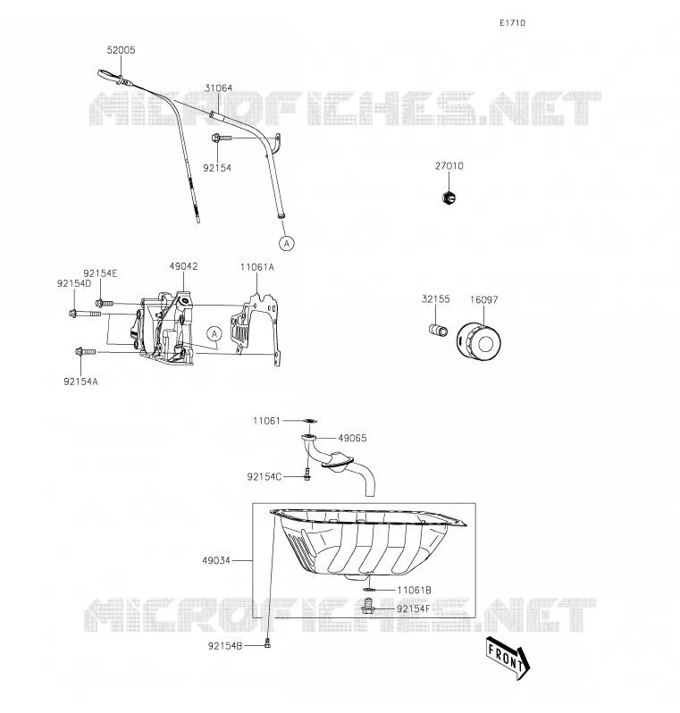 POMPE A HUILE/FILTRE &Agrave; HUILE Kawasaki SSV 820 2020 MULE PRO-FXT  KAF820ALF