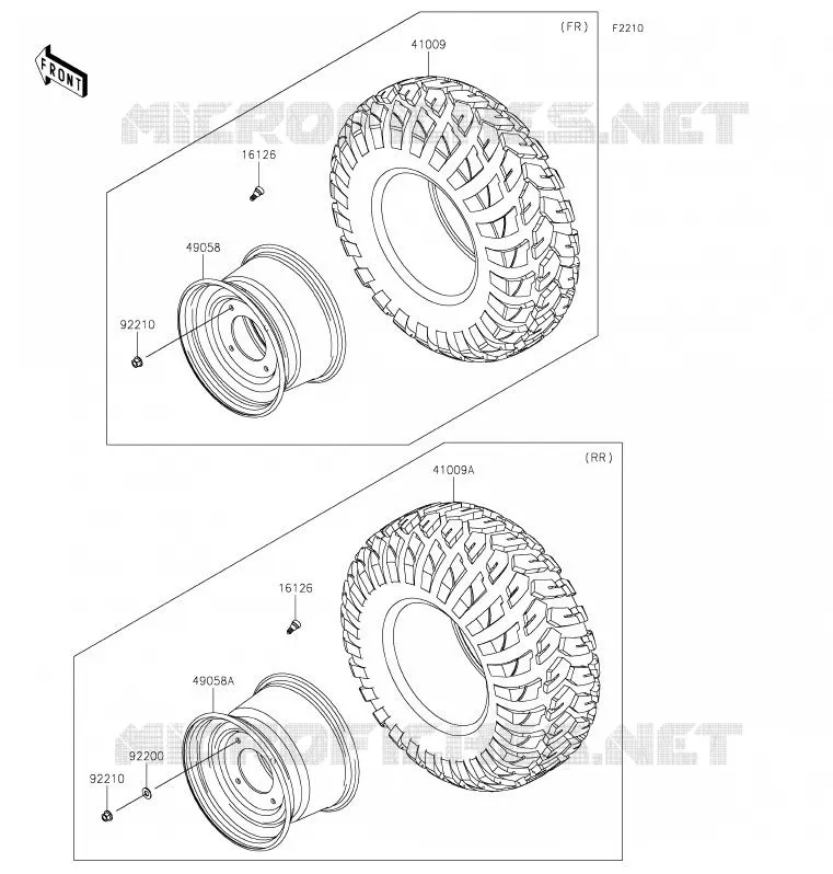 ROUE/PNEUS Kawasaki SSV 820 2020 MULE PRO-FXT  KAF820BLF