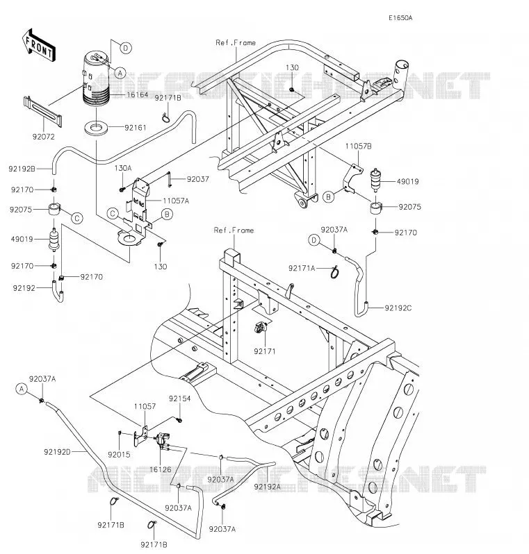 SYSTEME D'EVAPORATION CARBURANT(CA) Kawasaki SSV 820 2020 MULE PRO-FXT  KAF820BLF