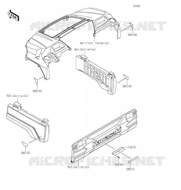 CATADIOPTRES(CN) Kawasaki SSV 820 2020 MULE PRO-FXT  KAF820BLF