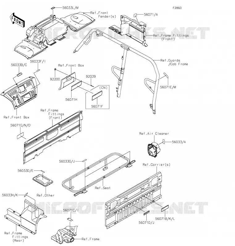 LABEL Kawasaki SSV 820 2020 MULE PRO-FXT  KAF820BLF