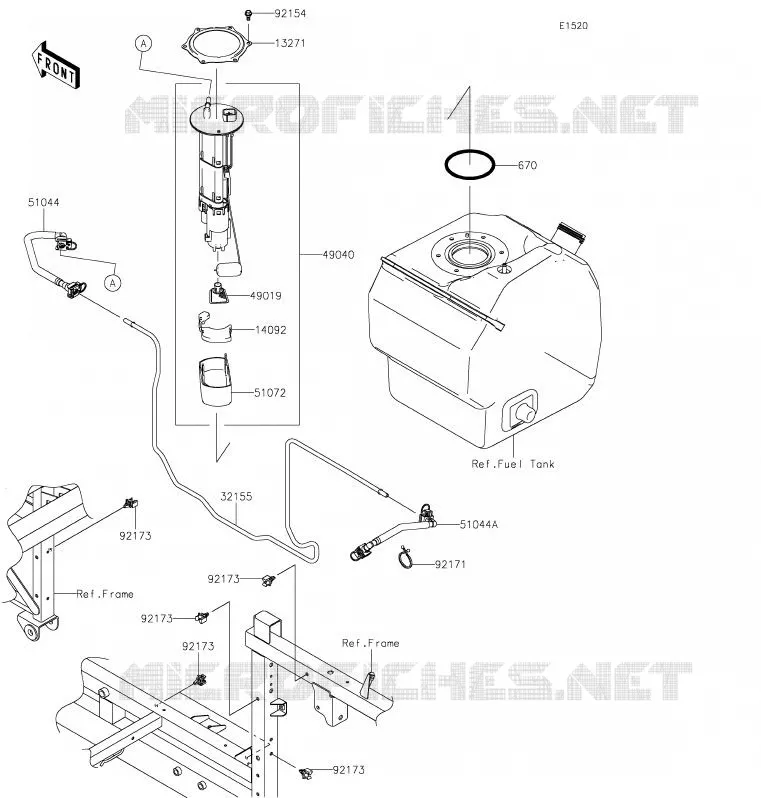 POMPE A ESSENCE Kawasaki SSV 820 2020 MULE PRO-FXT  KAF820BLF