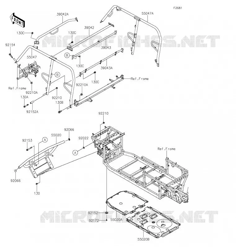 PROTECTION/CHASSIS CAB Kawasaki SSV 820 2020 MULE PRO-FXT  KAF820BLF