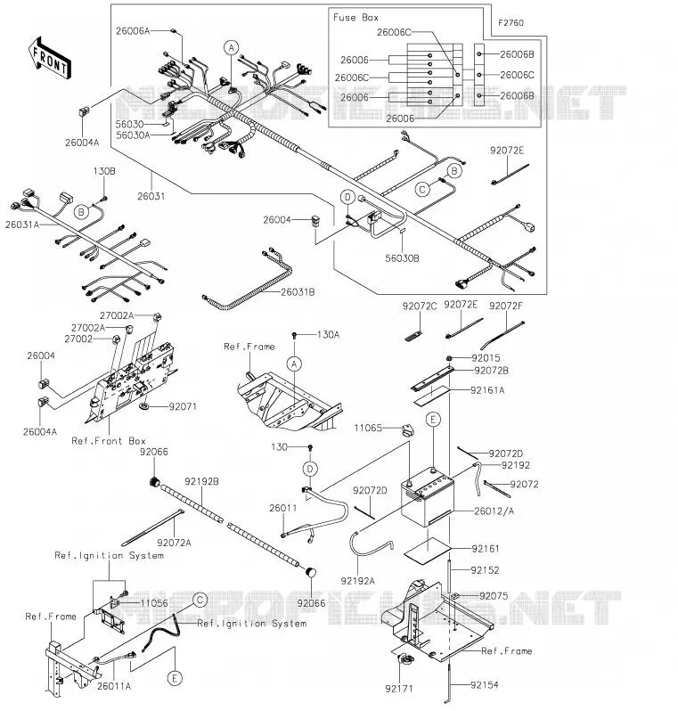 CHASSIS EQUIPMENT ELECTRIQUE Kawasaki SSV 820 2020 MULE PRO-FXT  KAF820CLF