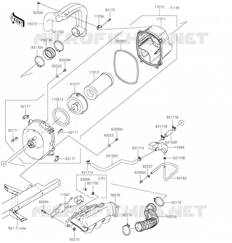 FILTRE A AIR Kawasaki SSV 820 2020 MULE PRO-FX  KAF820ELF