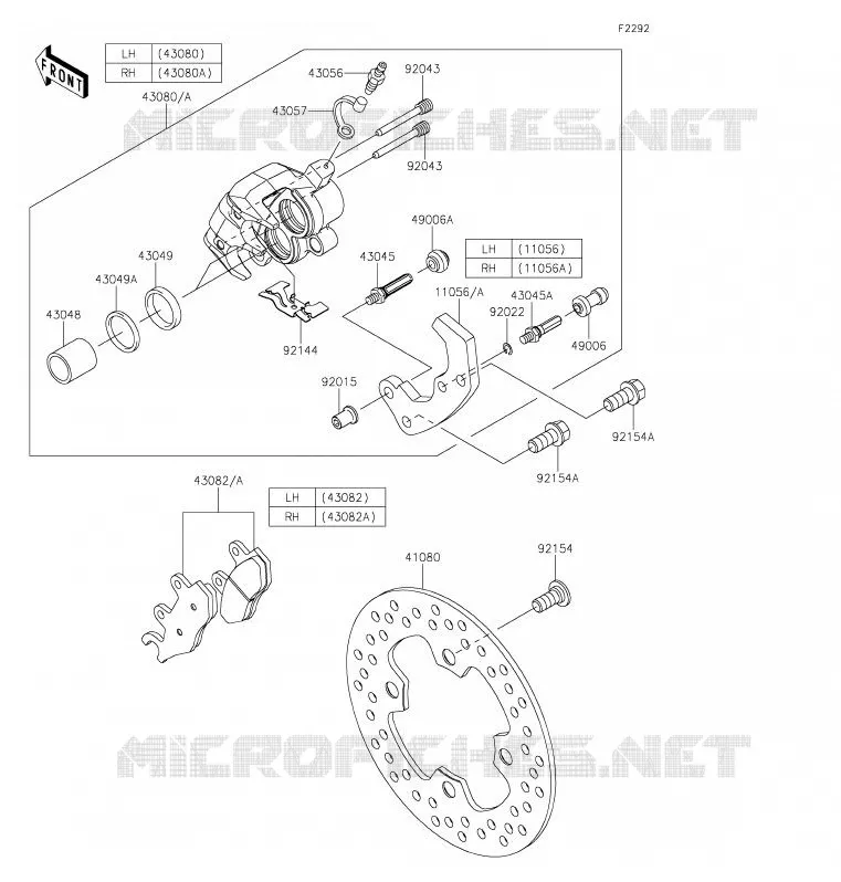 FREIN AVANT Kawasaki SSV 820 2020 MULE PRO-FX  KAF820FLF