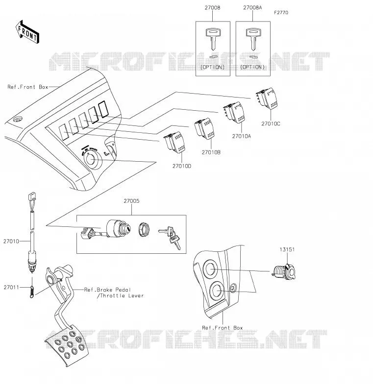 CONTACTEUR Kawasaki SSV 820 2020 MULE PRO-FX  KAF820GLF