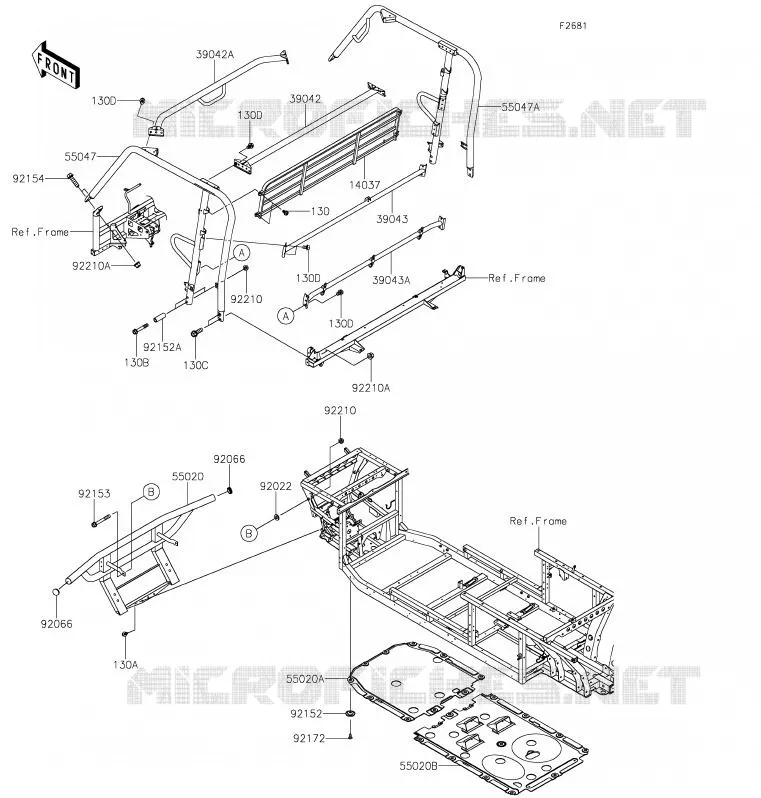 PROTECTION/CHASSIS CAB Kawasaki SSV 820 2020 MULE PRO-FX  KAF820GLF