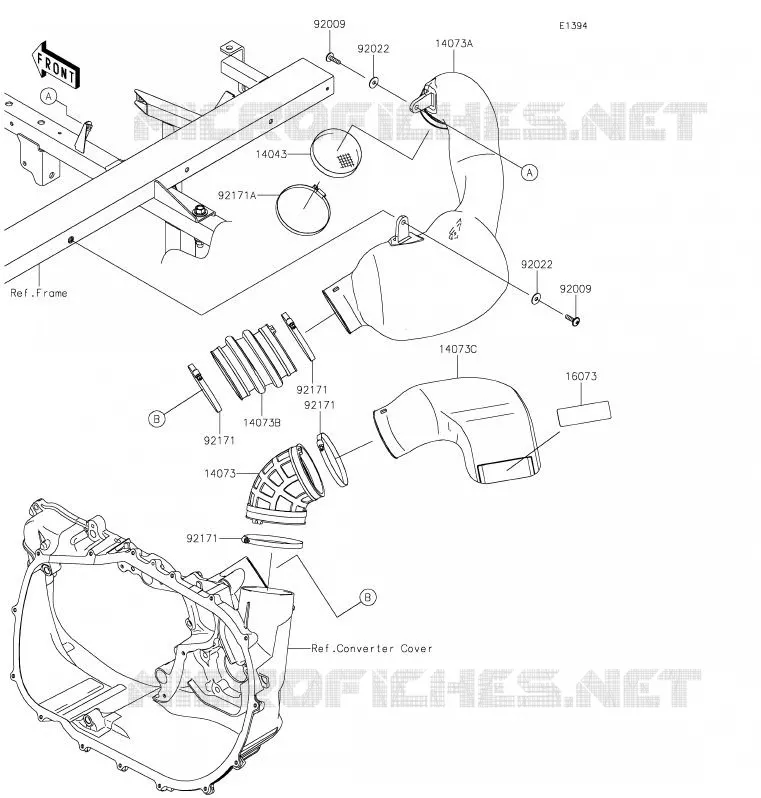 FILTRE A AIR - CONVERTISSEUR Kawasaki SSV 820 2020 MULE PRO-FXR  KAF820KLF