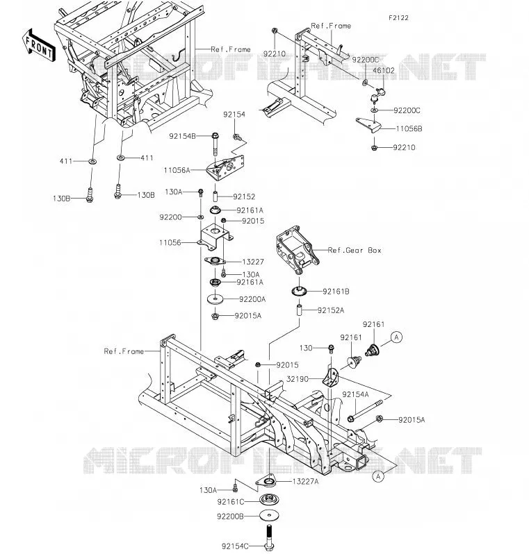 SUPPORT MOTEUR Kawasaki SSV 820 2020 MULE PRO-FXR  KAF820KLF