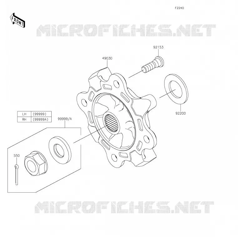 MOYEU ARRIERE/FREIN Kawasaki SSV 1000 2020 TERYX KRX 1000  KRF1000ALF