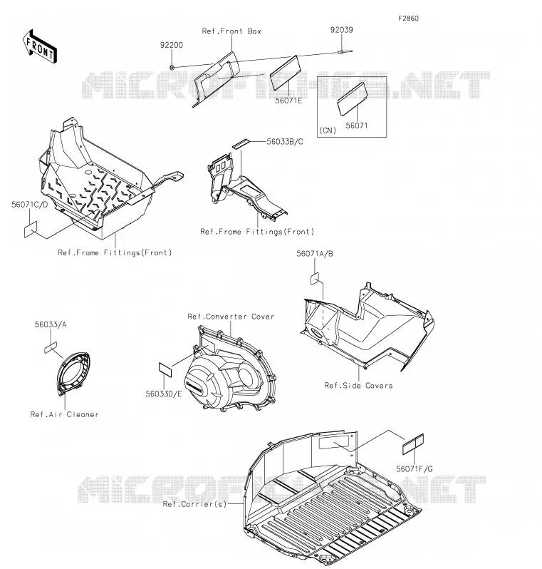LABEL Kawasaki SSV 1000 2020 TERYX KRX 1000  KRF1000ALF