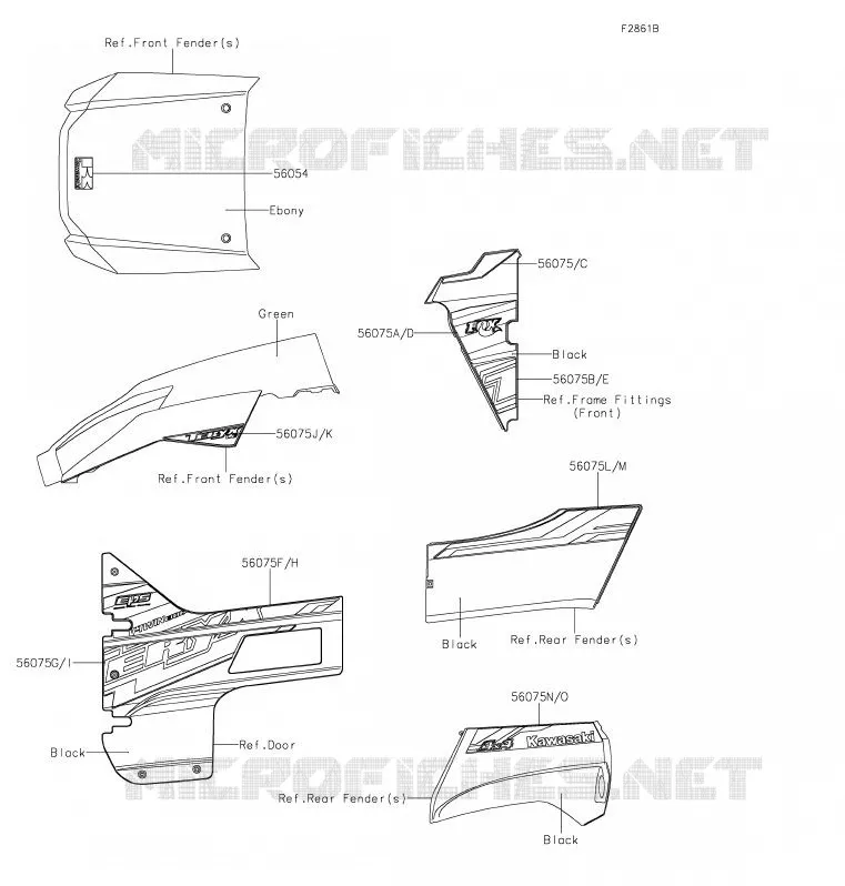 STICKER(GREEN) Kawasaki SSV 800 2020 TERYX  KRF800GLF