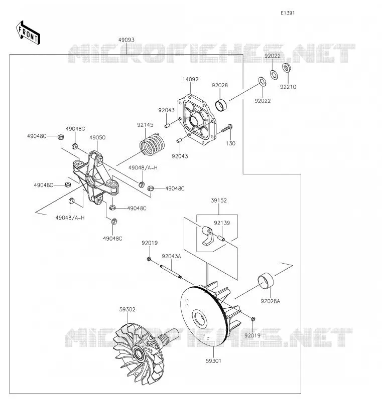 VARIATEUR Kawasaki SSV 800 2020 TERYX4  KRT800FLF