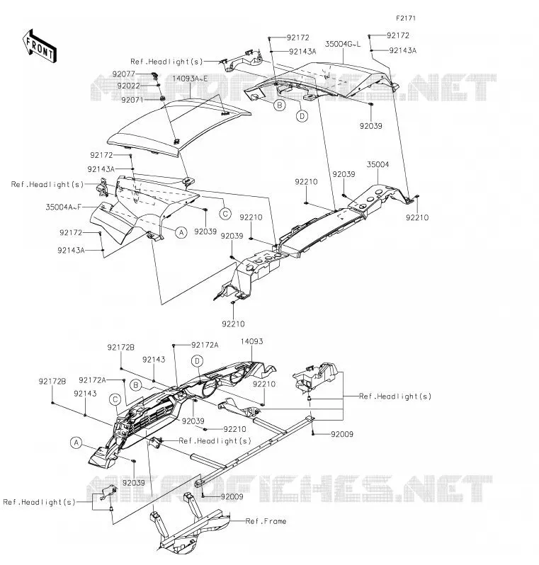 GARDE BOUE AVANT Kawasaki SSV 800 2020 TERYX4  KRT800GLF