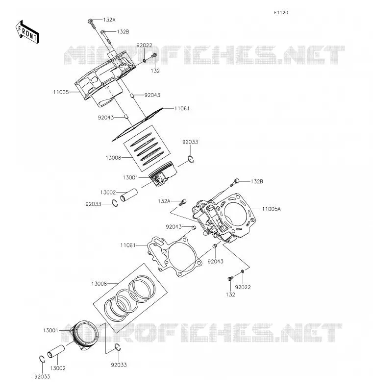 CYLINDRE/PISTON Kawasaki SSV 800 2020 TERYX4  KRT800GLF