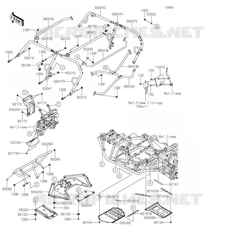 PROTECTION/CHASSIS CAB Kawasaki SSV 800 2020 TERYX4  KRT800GLF