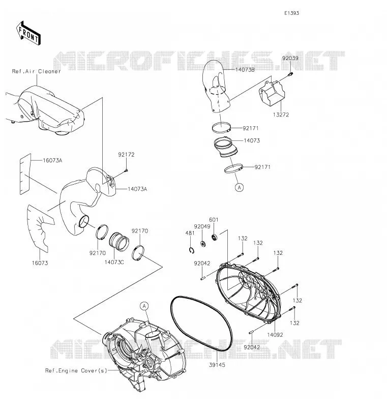 COUVERCLE CONVERTISSEUR Kawasaki SSV 800 2020 TERYX4  KRT800GLFA