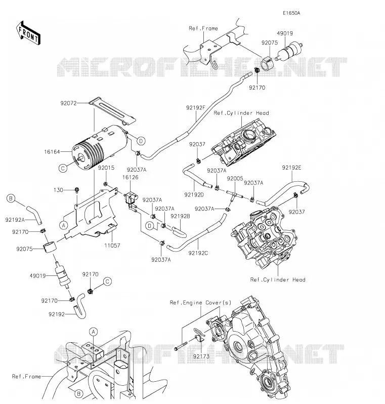 SYSTEME D'EVAPORATION CARBURANT(CA) Kawasaki SSV 800 2020 TERYX4  KRT800GLFA