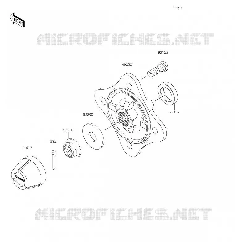 MOYEU ARRIERE/FREIN Kawasaki SSV 800 2020 TERYX4  KRT800HLF
