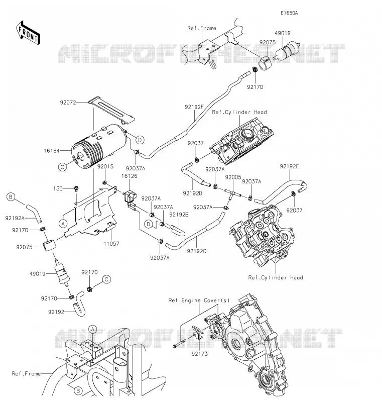 SYSTEME D'EVAPORATION CARBURANT(CA) Kawasaki SSV 800 2020 TERYX4  KRT800HLF