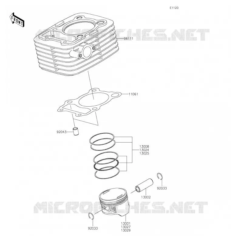 CYLINDRE/PISTON Kawasaki TOUT-TERRAIN 140 2020 KLX140G  KLX140CLF